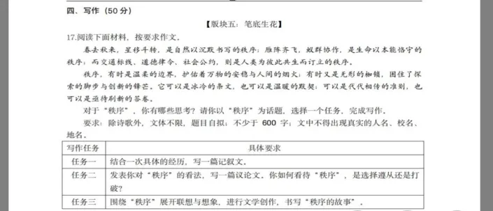 第29期 |浙江中考3月模拟卷作文题目梳理-第5张图片-四季读书网 第29期 |浙江中考3月模拟卷作文题目梳理-第5张图片-四季读书网
