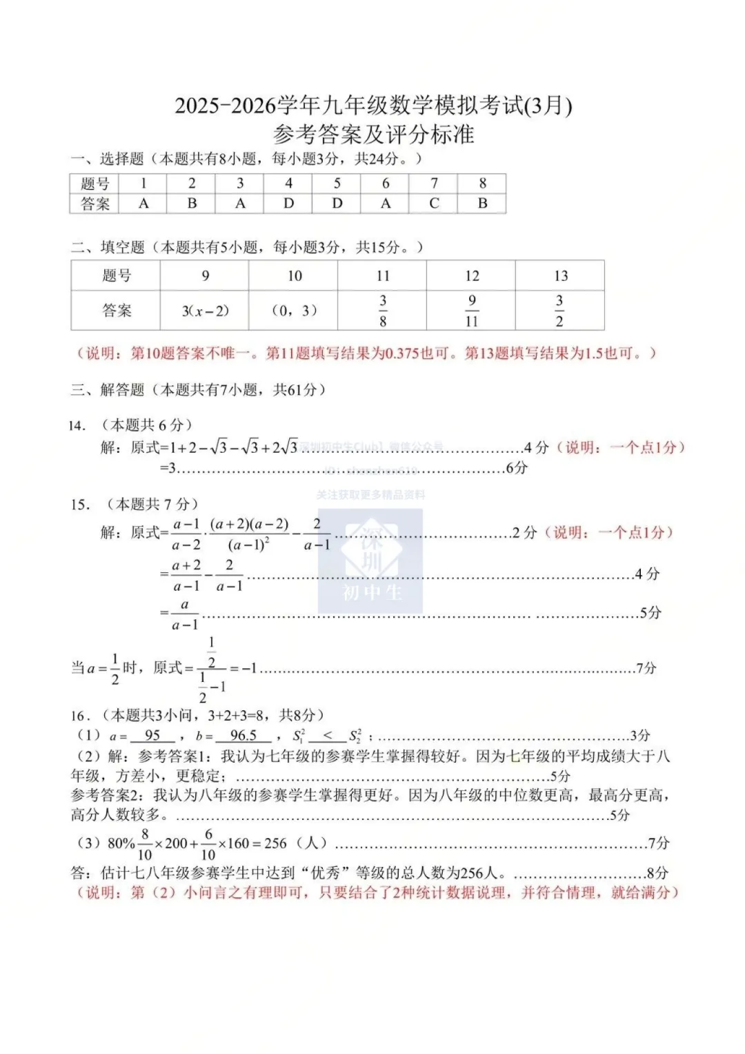 免费领取!深高级集团初三一模全科真题卷! 第6张