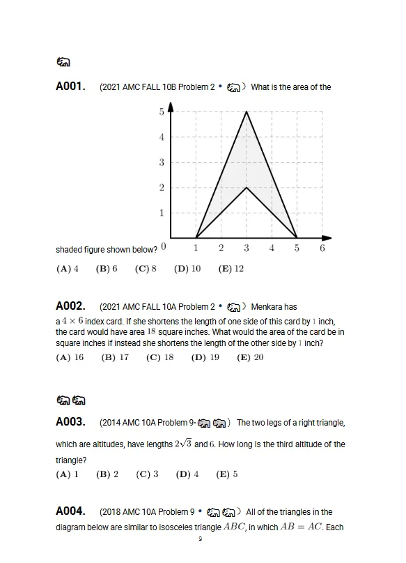 AMC10数学最全真题!分类题库!直接刷!附AMC10课程培训! 第8张 AMC10数学最全真题!分类题库!直接刷!附AMC10课程培训! 第8张