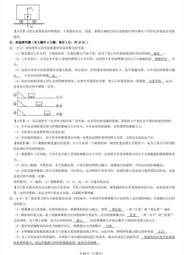 八年级下册物理中期试卷 第14张