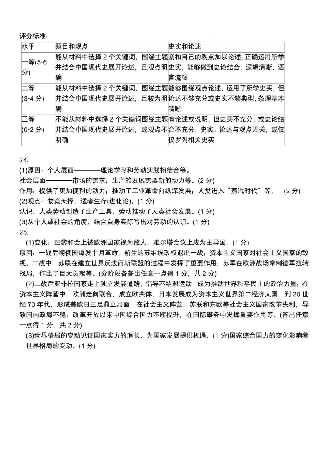 洛阳涧西区一模历史试卷及答案-第8张图片-四季读书网