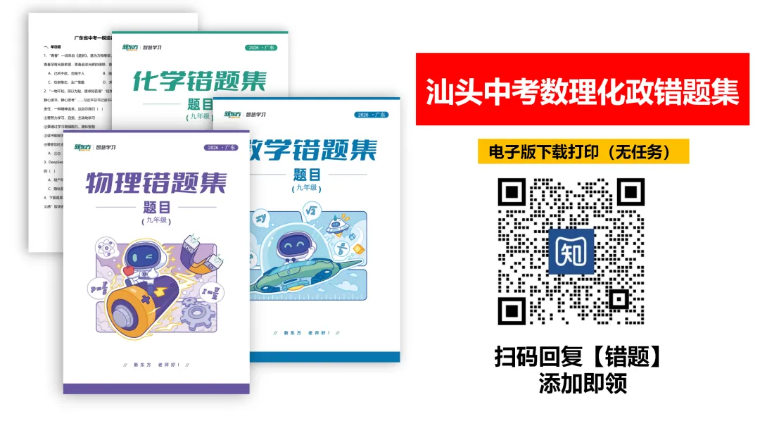 中考80%题目一直重复考!错题集全都帮你整理好了(可下载打印) 第2张