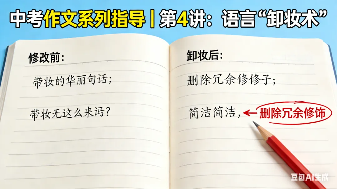 中考作文进化论|第4讲:语言“卸妆术”,教你用简洁语言提升作文质感-第2张图片-四季读书网
