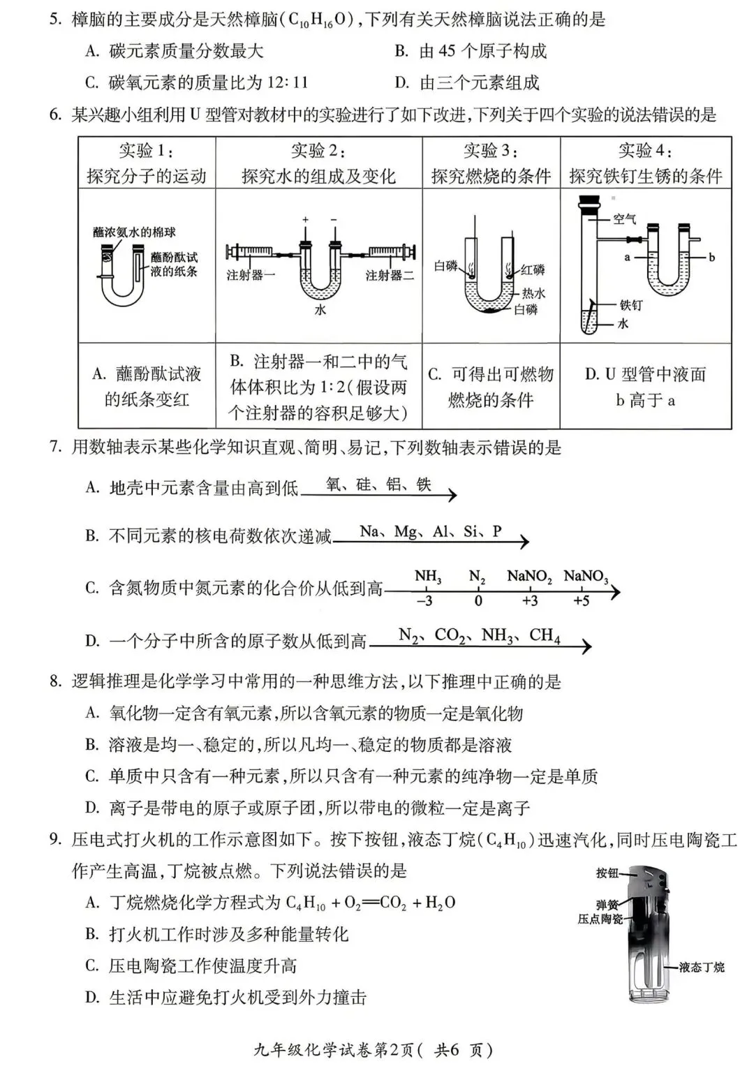 2026中考一模数学、物理、化学试卷及答案 第9张