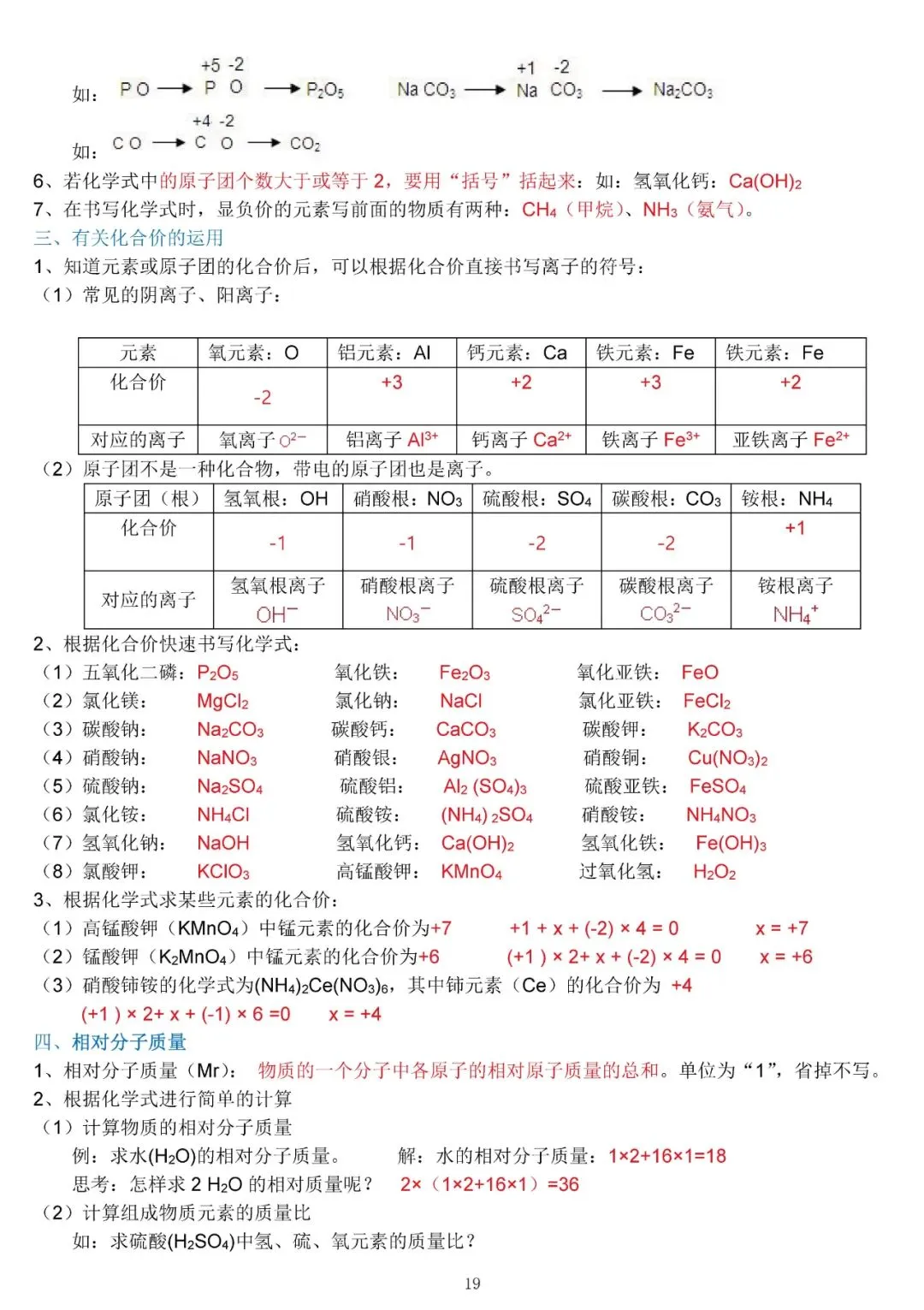 中考化学复习材料汇总 第19张 中考化学复习材料汇总 第19张