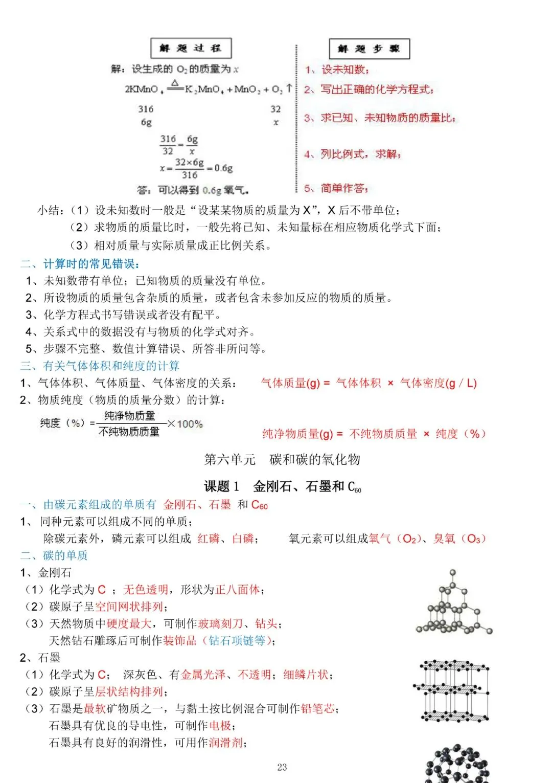 中考化学复习材料汇总 第23张 中考化学复习材料汇总 第23张