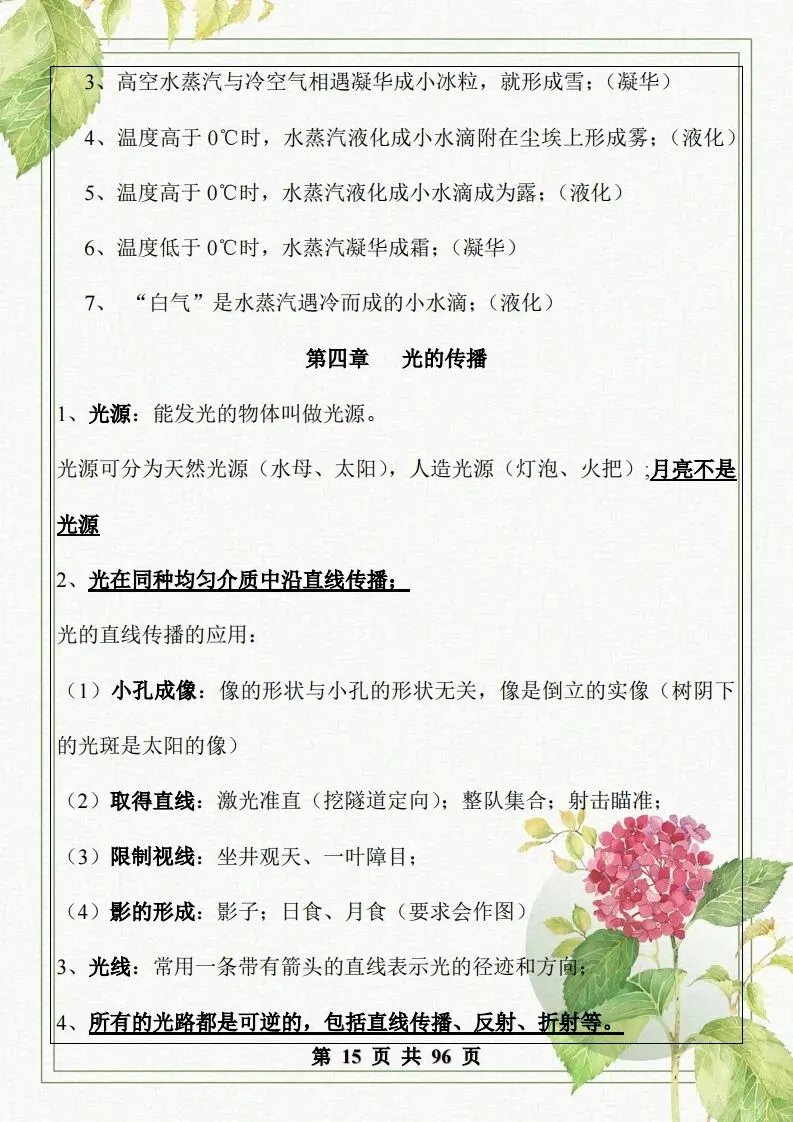 中考物理总复习知识点汇总,初二初三看过来-第16张图片-四季读书网
