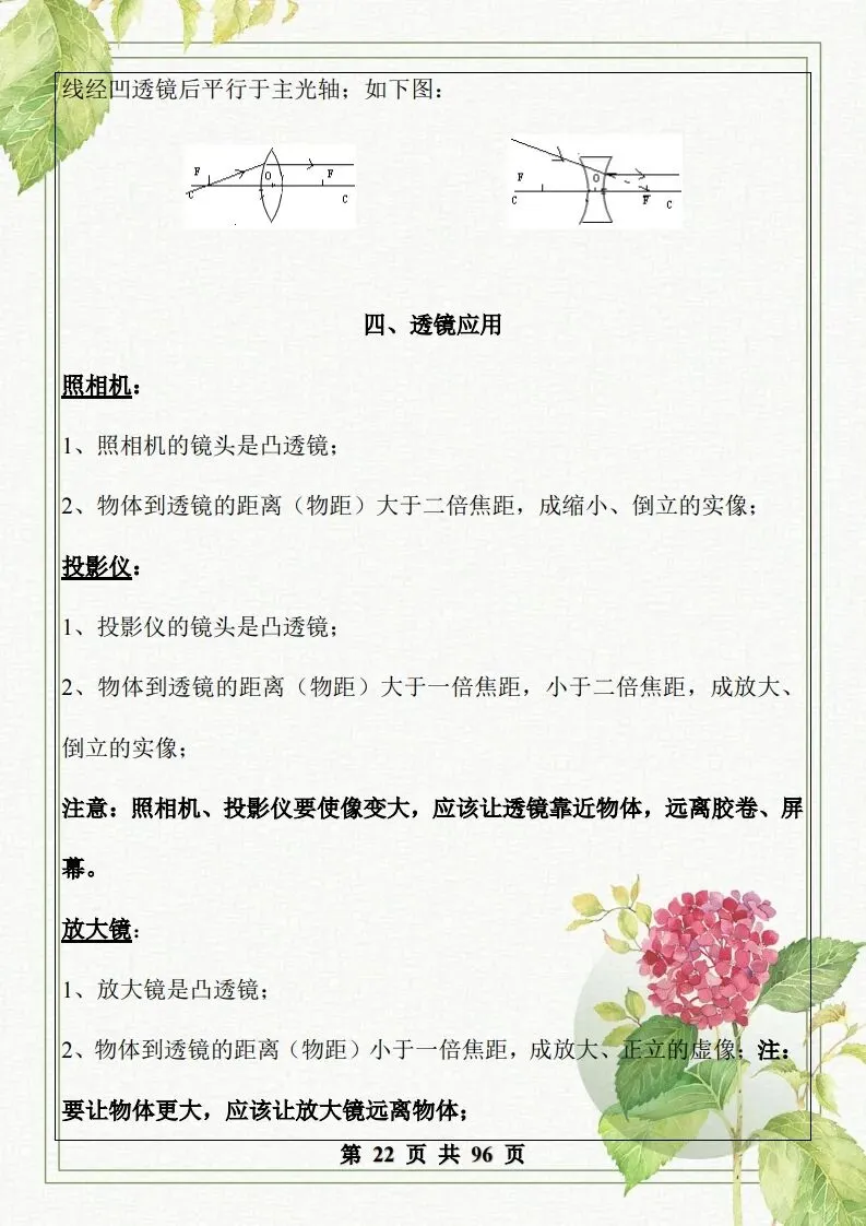 中考物理总复习知识点汇总,初二初三看过来-第22张图片-四季读书网