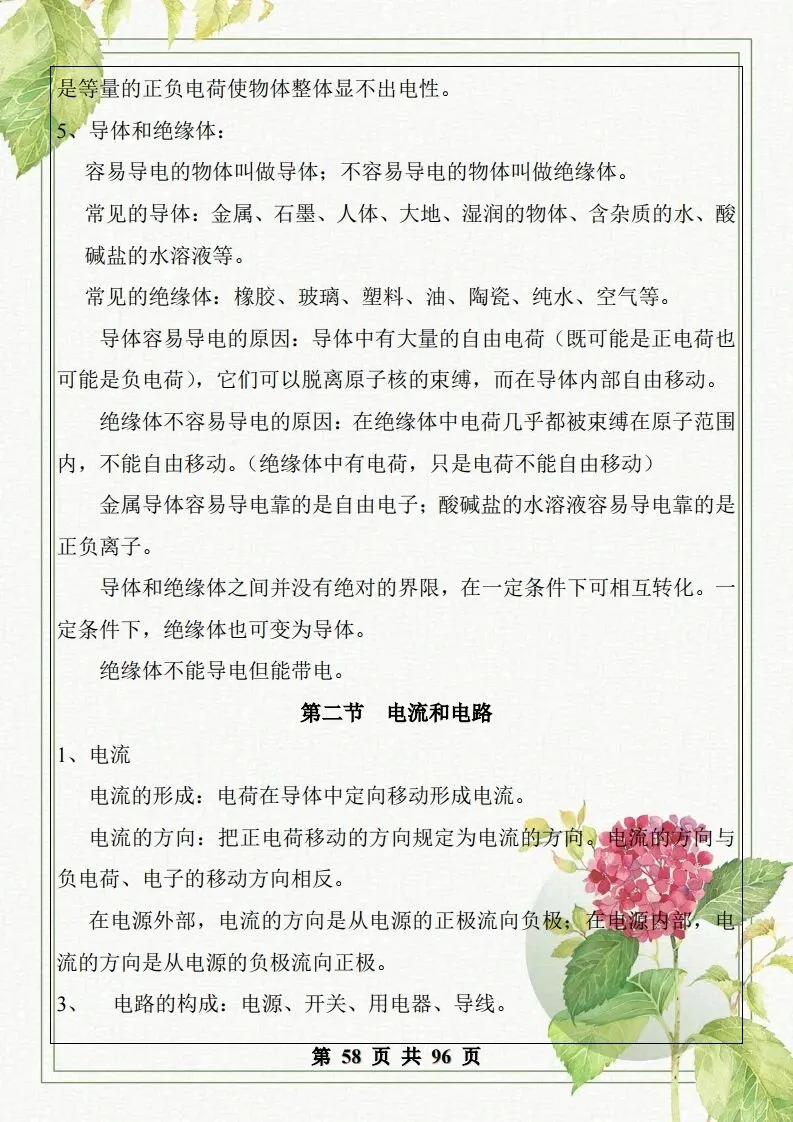 中考物理总复习知识点汇总,初二初三看过来-第58张图片-四季读书网