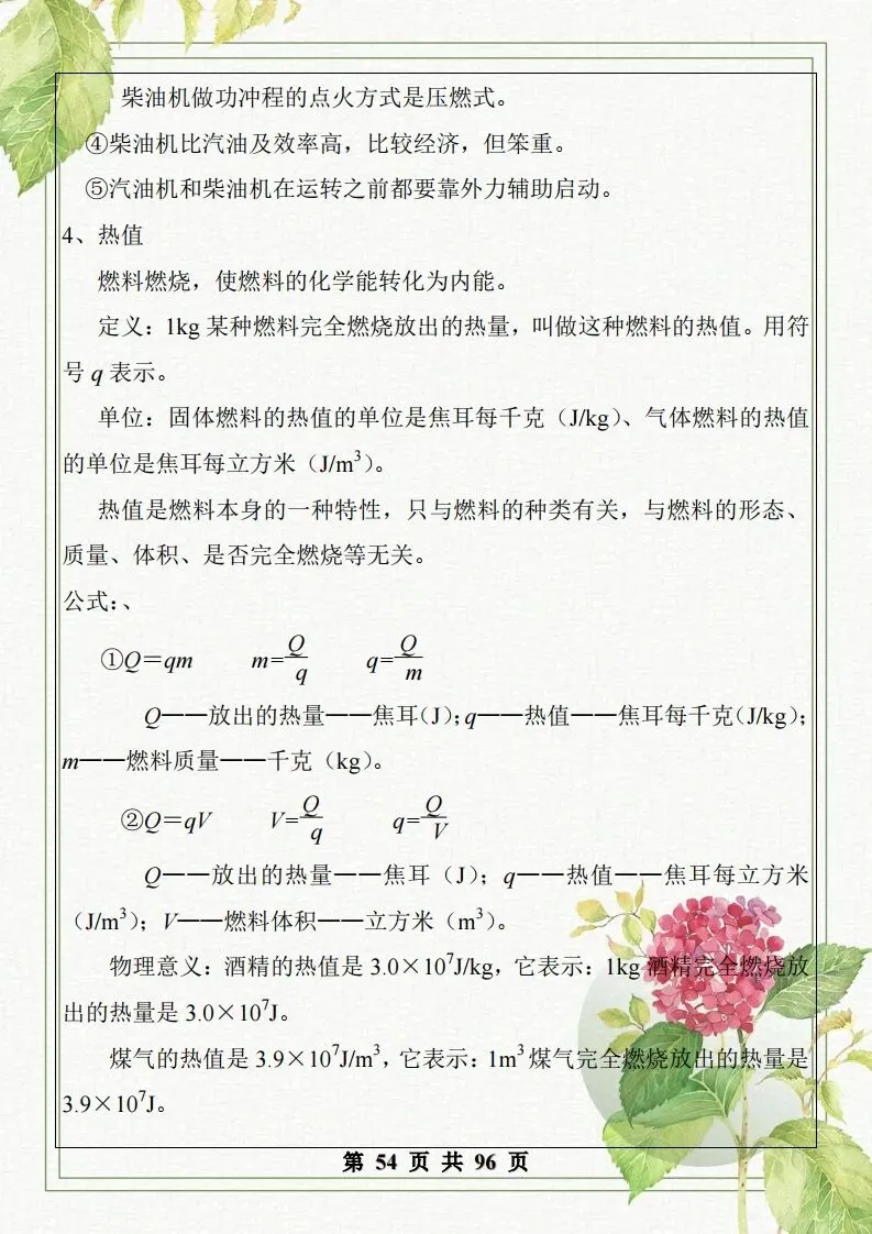 中考物理总复习知识点汇总,初二初三看过来-第55张图片-四季读书网