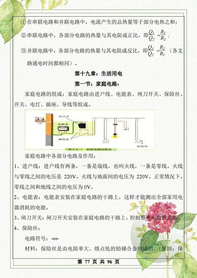 中考物理总复习知识点汇总,初二初三看过来-第77张图片-四季读书网
