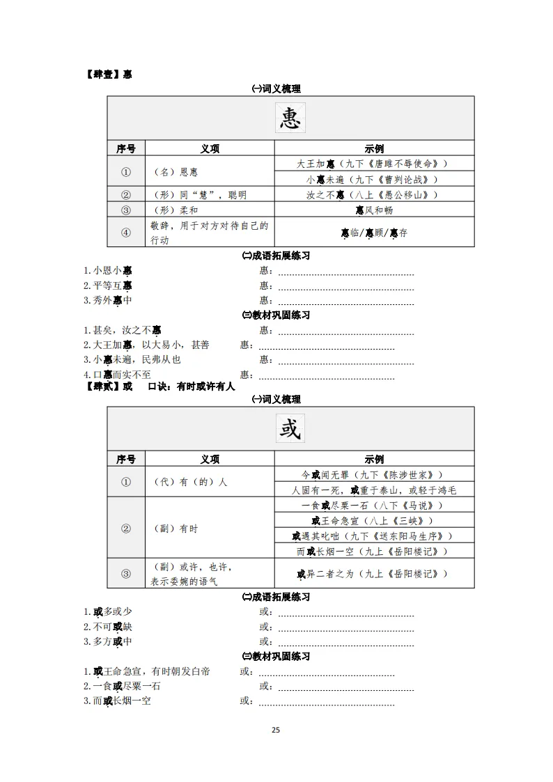 中考语文复习:教材文言文一词多义巩固练习 第26张