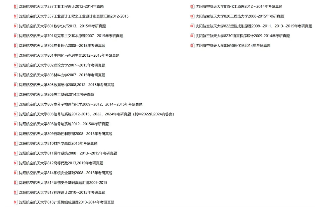 沈阳航空航天大学考研专业课历年真题汇总(含2026真题) 第2张 沈阳航空航天大学考研专业课历年真题汇总(含2026真题) 第2张