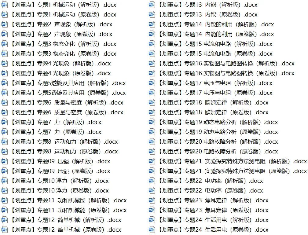 【中考讲义】中考物理一轮复习精细讲义(word版)限时下载! 第2张 【中考讲义】中考物理一轮复习精细讲义(word版)限时下载! 第2张