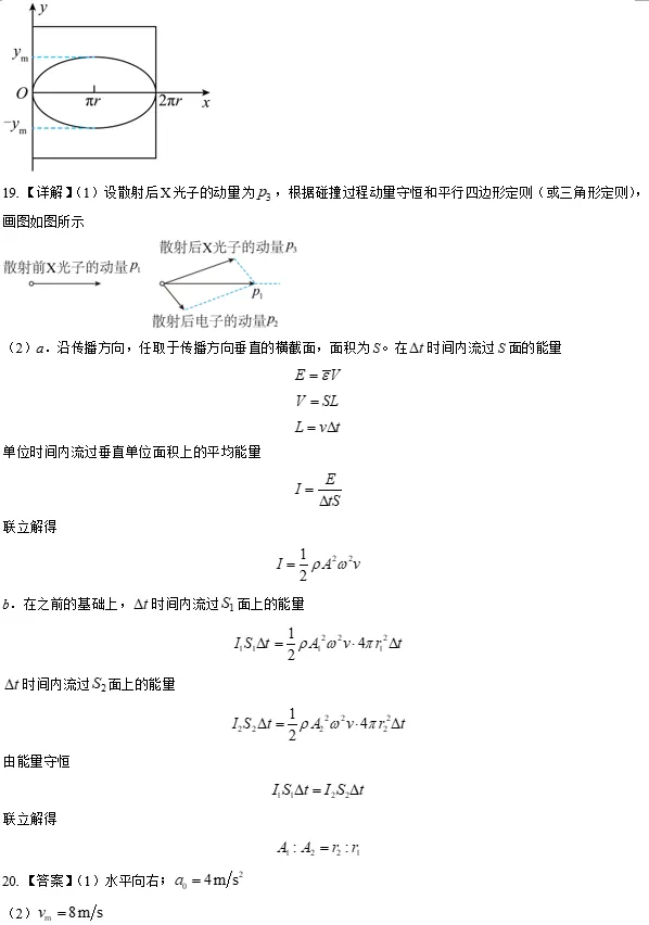 高三物理:人大附中高三下学期阶段考物理试卷+答案 第20张