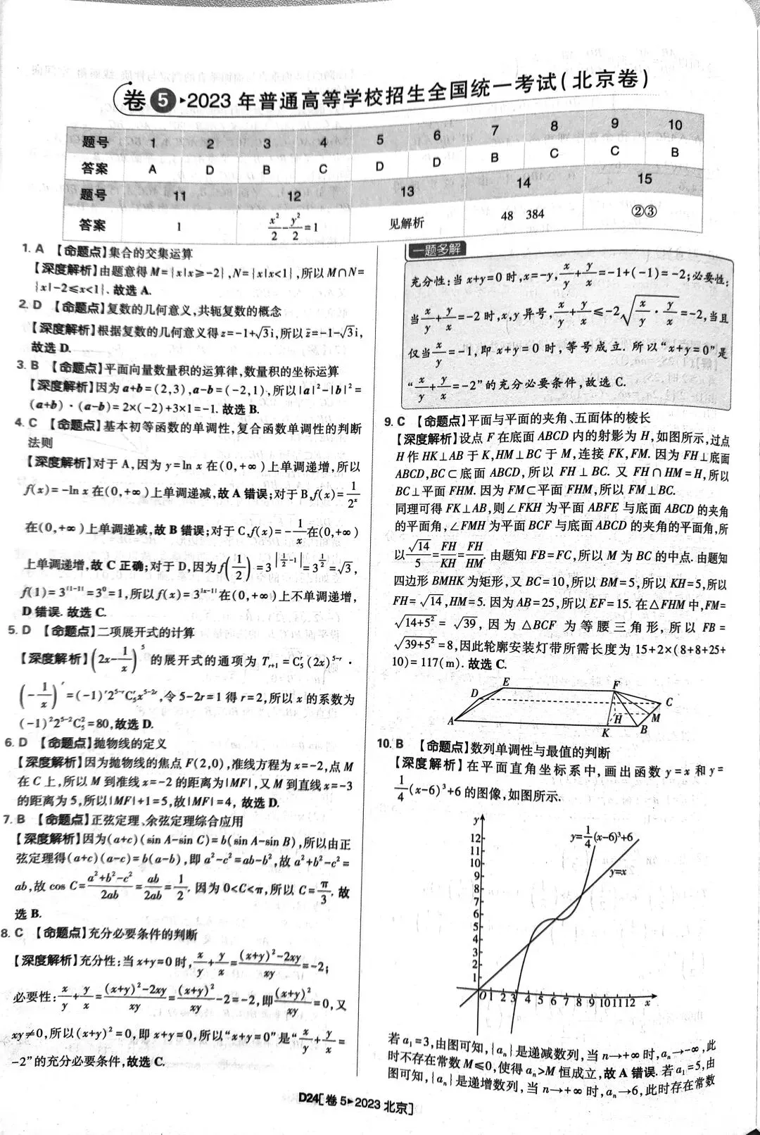 2023年高考数学真题答案解析 第24张