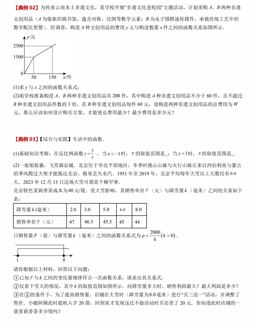 中考复习!九年级《函数的实际应用》专练,针对性练习,可打印! 第2张