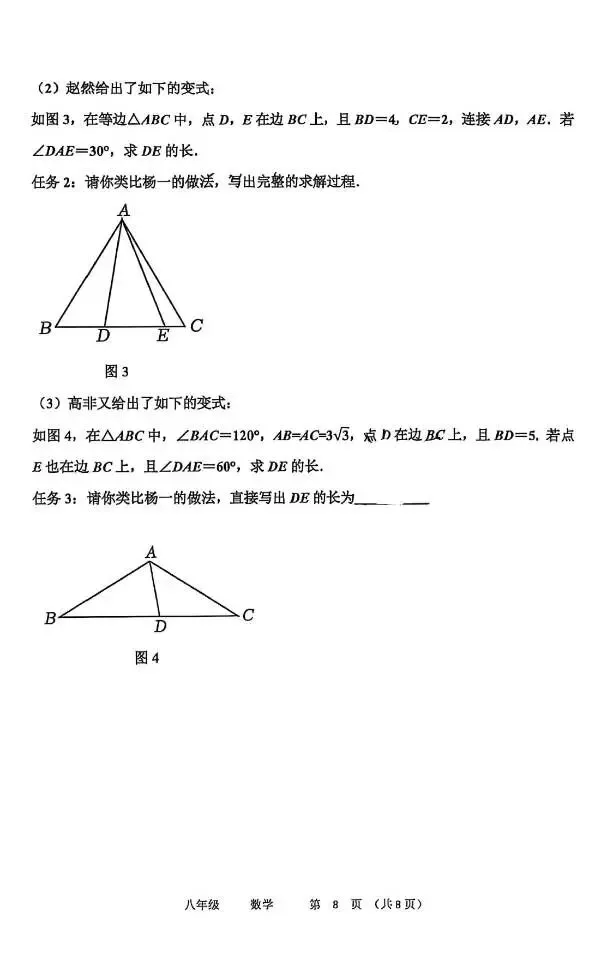 河南省实验中学八年级下数学试卷 第8张