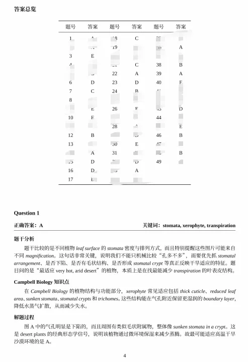 2026年USABO美国生物奥赛真题+答案解析!(附犀牛生物竞赛直通车)-第9张图片-四季读书网 2026年USABO美国生物奥赛真题+答案解析!(附犀牛生物竞赛直通车)-第9张图片-四季读书网