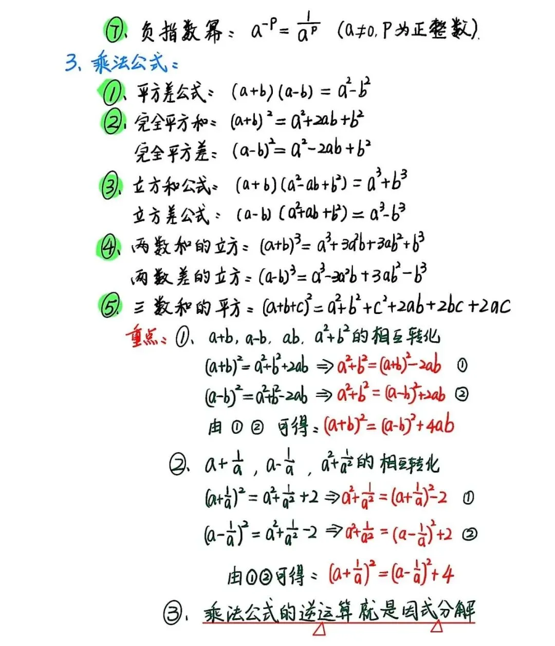 中考数学必备公式1(彩)-第5张图片-四季读书网
