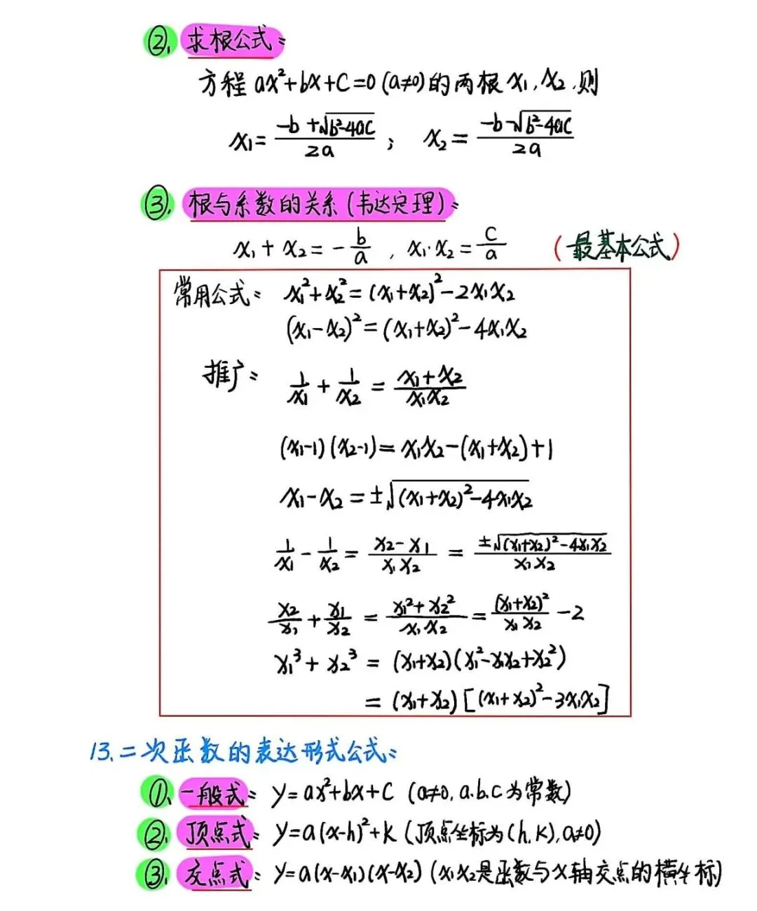 中考数学必备公式1(彩)-第12张图片-四季读书网