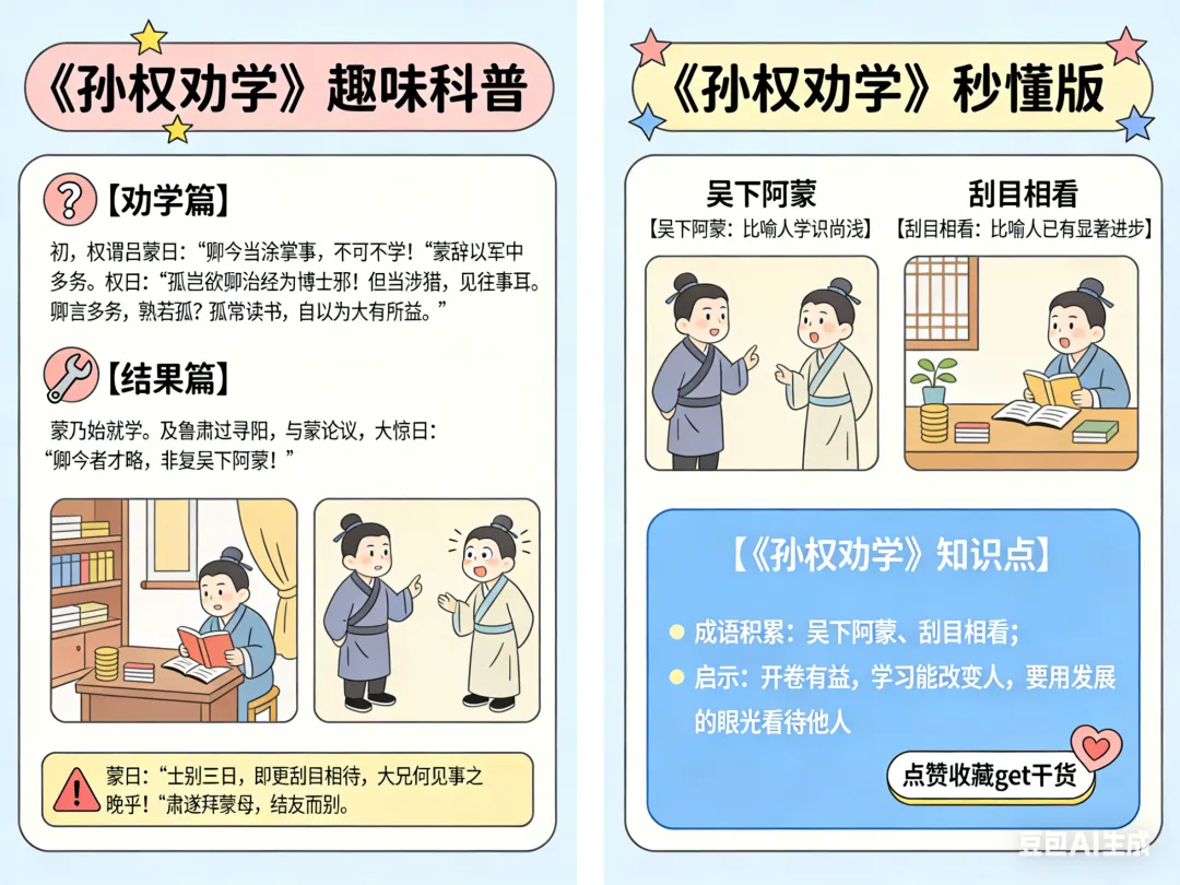 中考语文古文今用4:孙权劝学 成长与改变 第2张