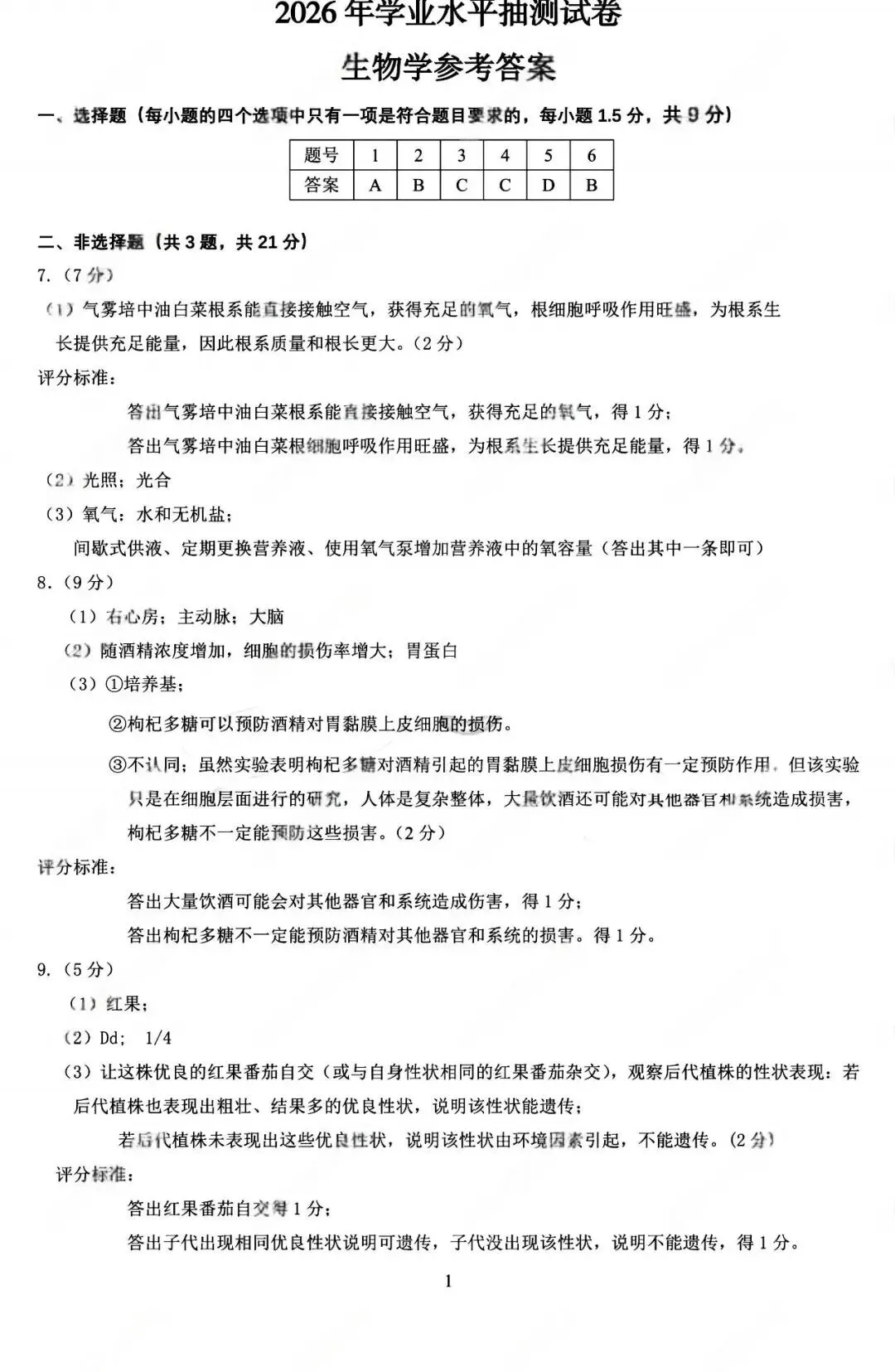 2026年中考一模试卷-地理生物(含答案) 第10张