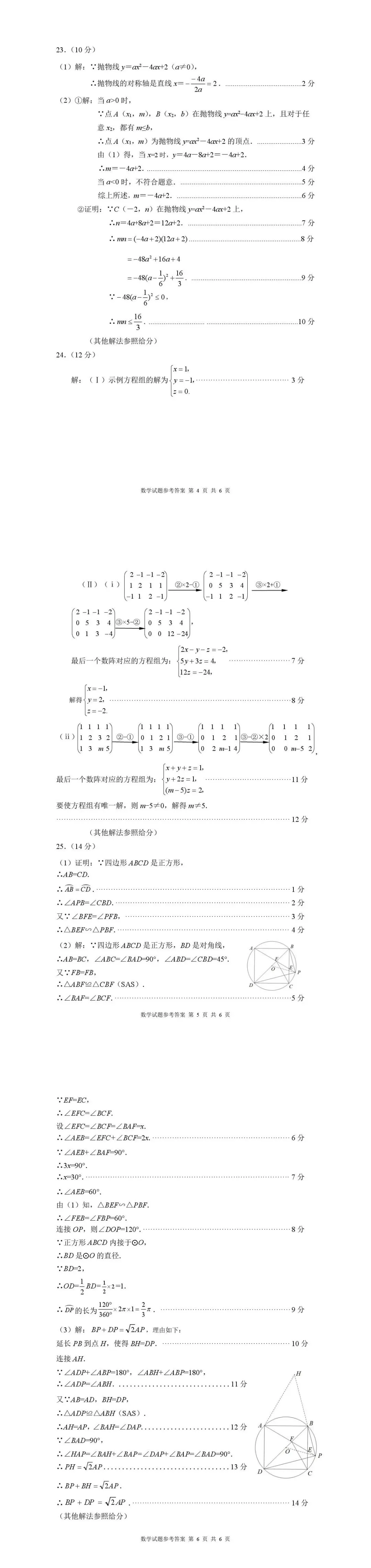 2026初三 漳州一检 数学适应性练习试卷及答案 第11张