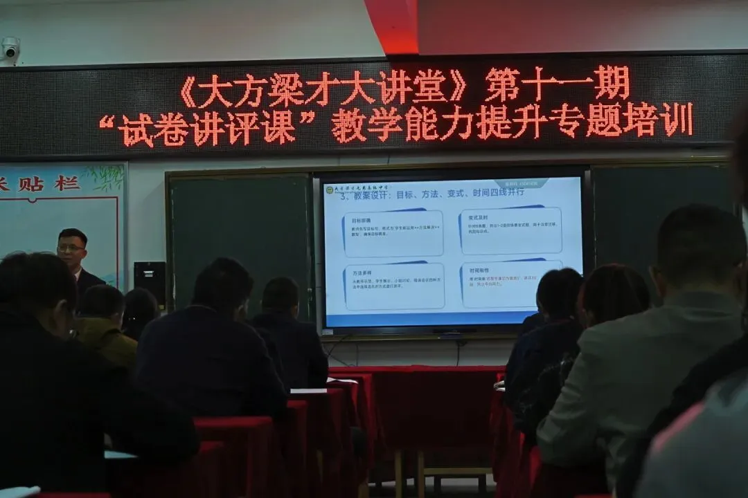 《大方梁才大讲堂》第十一期“试卷评讲课”教学能力提升专题培训 第9张
