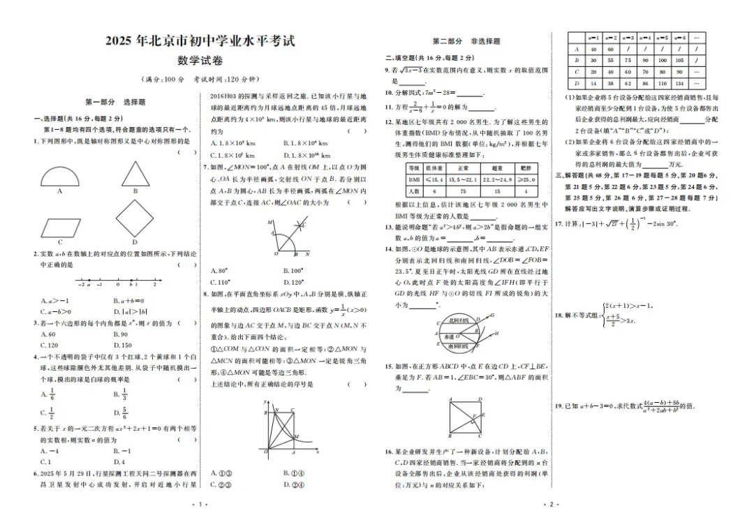 《中考真题汇编 数学》刷透历年真题,掌握中考命题规律 第4张
