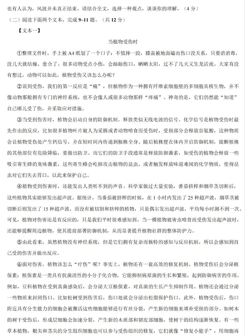 郑州枫杨外国语九年级语文模拟试卷(含答案)-第5张图片-四季读书网