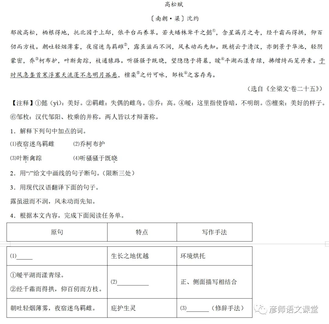 中考课外文言文山水游记类技巧与练习100篇(学生讲义版) 第9张 中考课外文言文山水游记类技巧与练习100篇(学生讲义版) 第9张