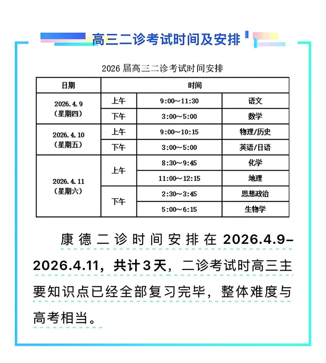 【试卷+解析】重庆市康德卷2026届高三二诊(康德二诊)全科试卷汇总!-第2张图片-四季读书网