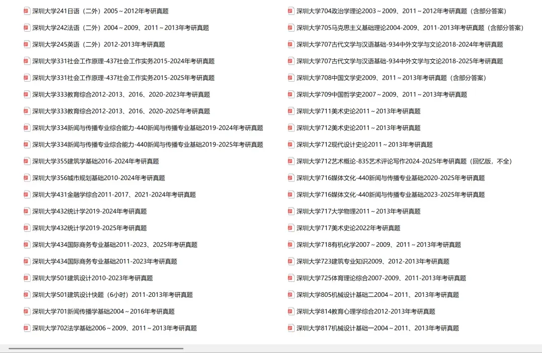 深圳大学考研专业课历年真题汇总(含2026真题)-第2张图片-四季读书网