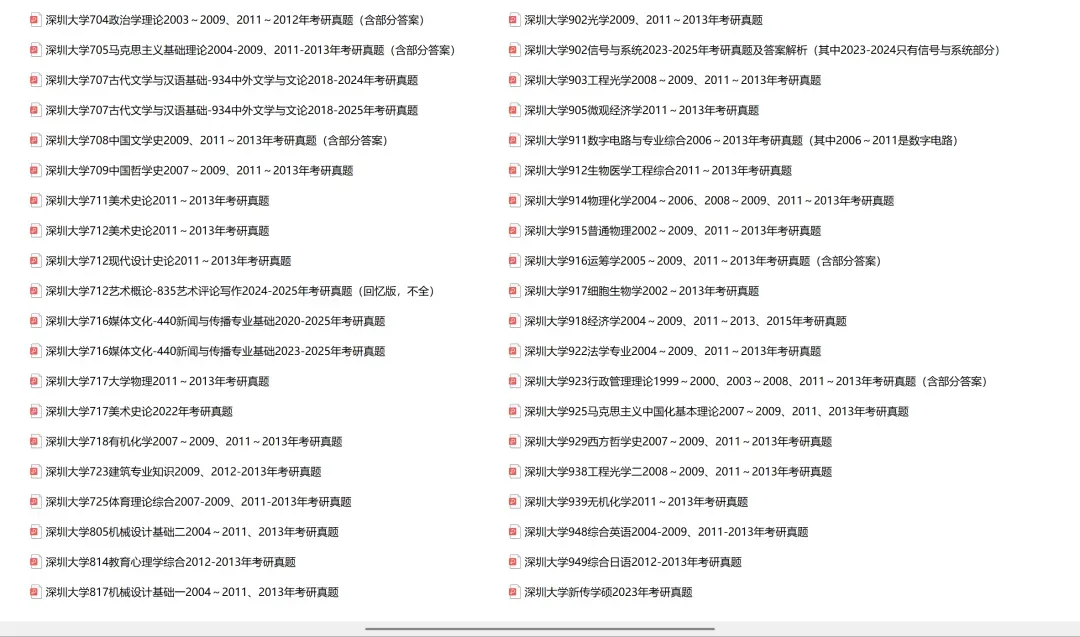 深圳大学考研专业课历年真题汇总(含2026真题)-第3张图片-四季读书网