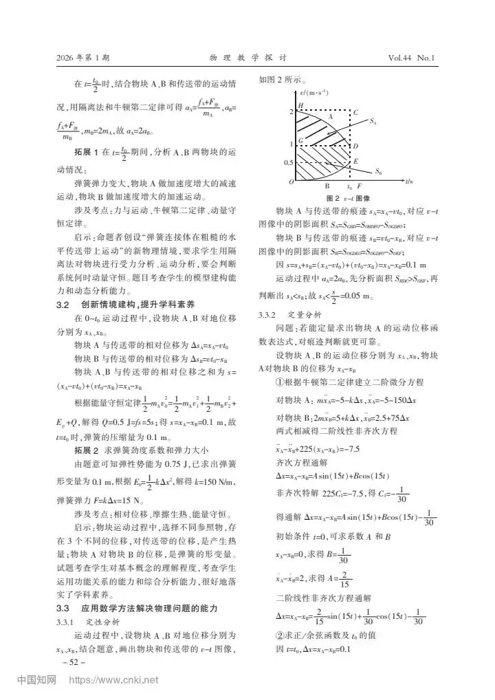 高考真题|2025年高考福建卷(弹簧连接体+传送带)-第2张图片-四季读书网 高考真题|2025年高考福建卷(弹簧连接体+传送带)-第2张图片-四季读书网