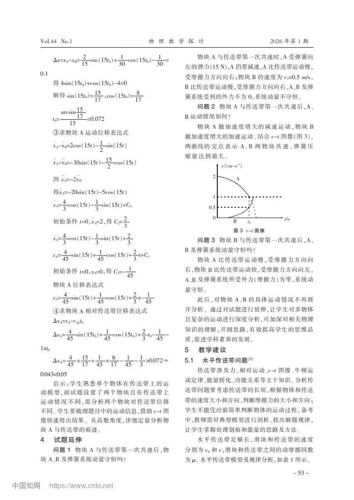 高考真题|2025年高考福建卷(弹簧连接体+传送带)-第3张图片-四季读书网 高考真题|2025年高考福建卷(弹簧连接体+传送带)-第3张图片-四季读书网
