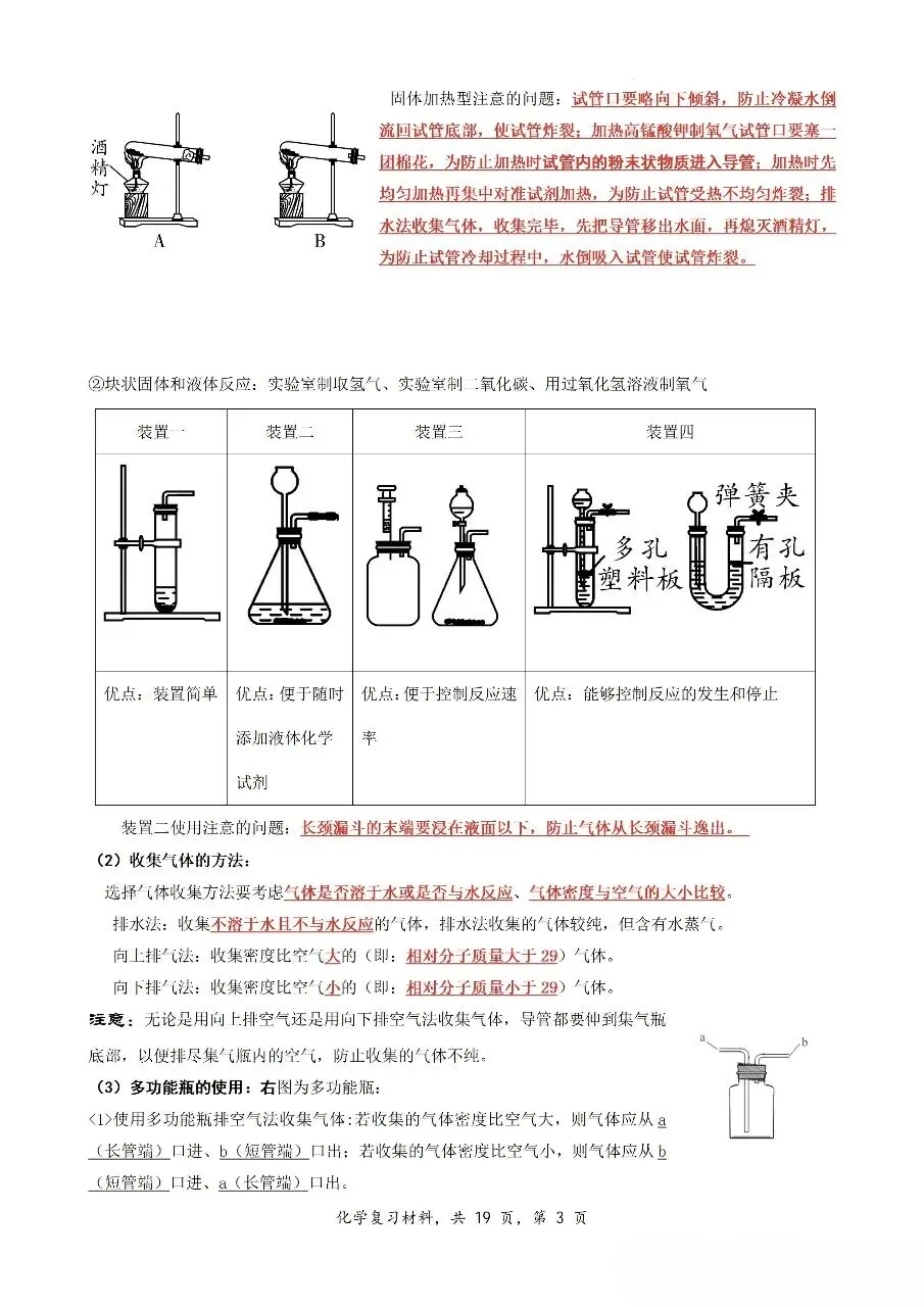 中考九年级化学新教材知识梳理汇总-第9张图片-四季读书网