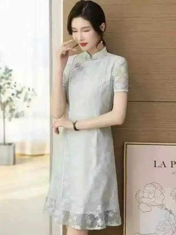 高考中考季必备【旗袍】26夏~品牌女装库存尾货折扣批发实体电商直播一手货源 第12张