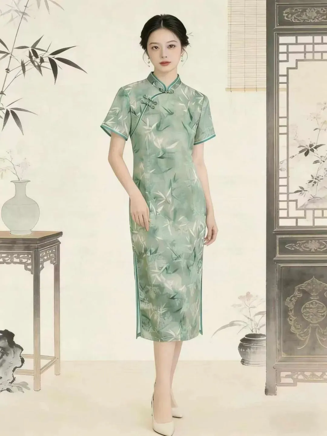 高考中考季必备【旗袍】26夏~品牌女装库存尾货折扣批发实体电商直播一手货源 第22张