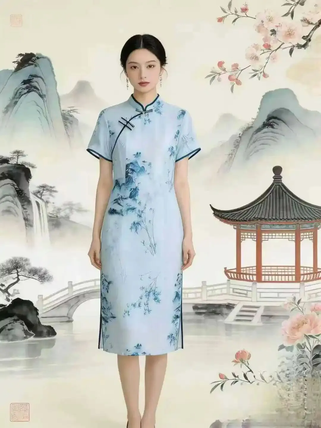 高考中考季必备【旗袍】26夏~品牌女装库存尾货折扣批发实体电商直播一手货源 第24张