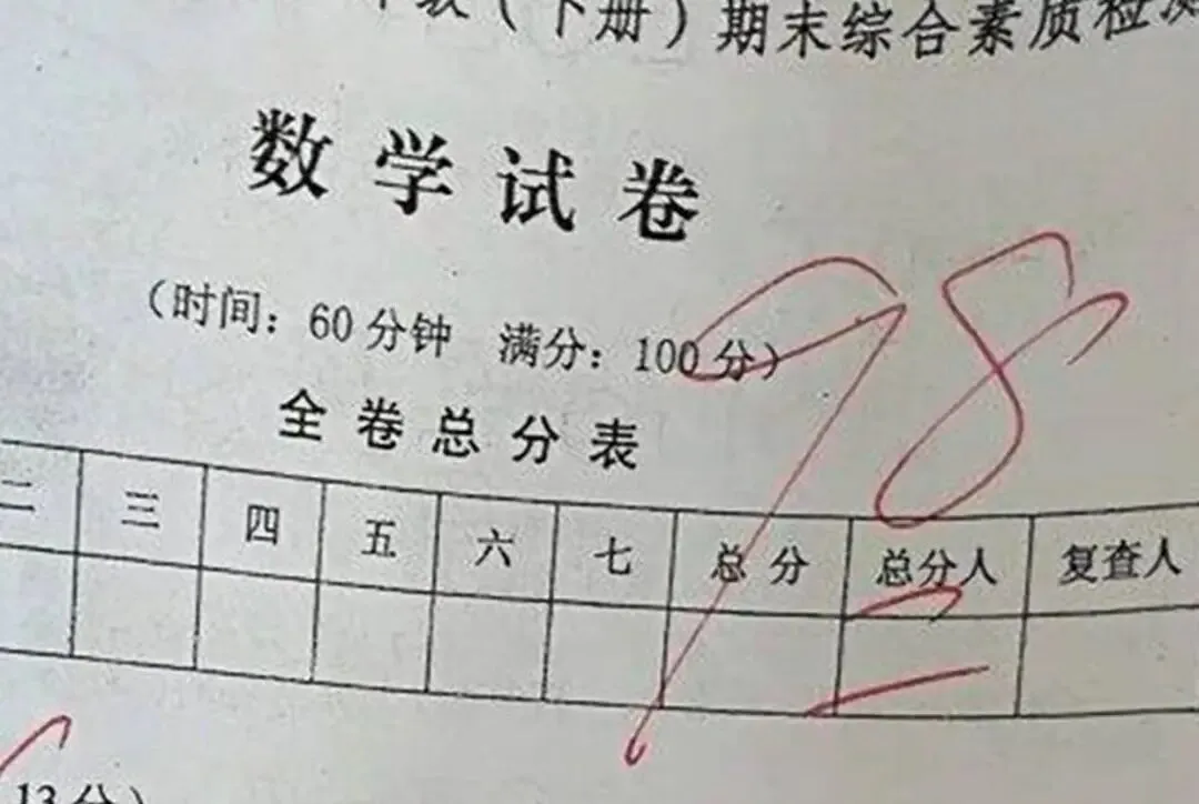 试卷分数底下为什么要画“两条横杠”?每一条都有不同含义 第1张