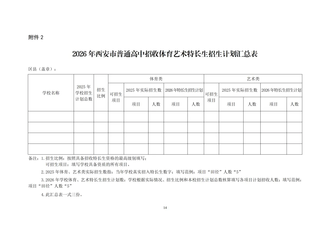 【官方通知】2026年西安中考特长生招生政策! 第3张