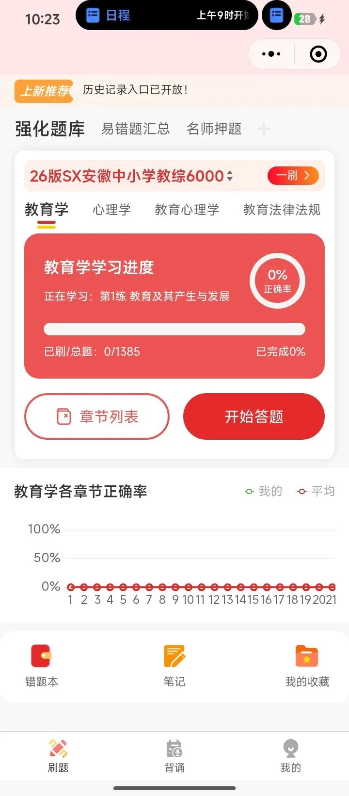26安徽教招历年真题|*香安徽中小学教综6000题小程序 第2张
