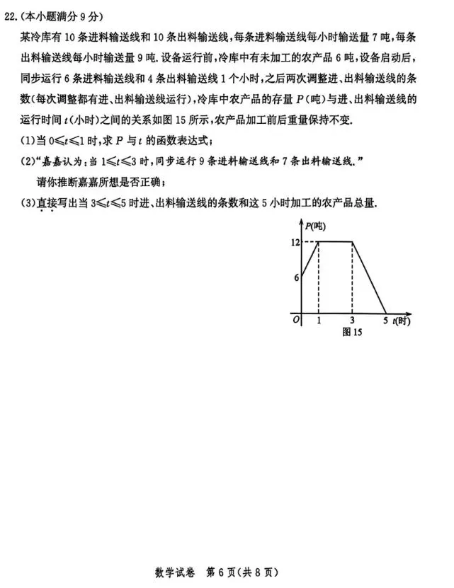 2026年唐山市中考数学一模试卷-第6张图片-四季读书网 2026年唐山市中考数学一模试卷-第6张图片-四季读书网