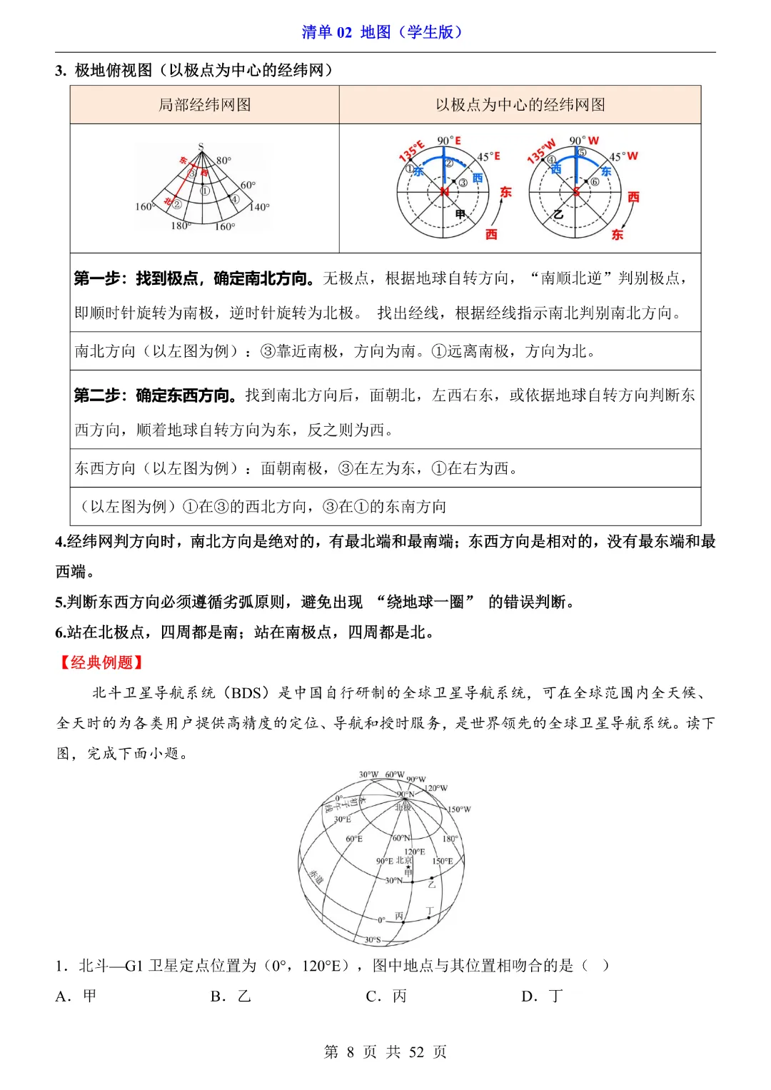 【2026新八年级下册地理人教版】中考地理复习《清单02地图知识梳理+经典例题带答案》|完整高清电子版可打印-第8张图片-四季读书网 【2026新八年级下册地理人教版】中考地理复习《清单02地图知识梳理+经典例题带答案》|完整高清电子版可打印-第8张图片-四季读书网