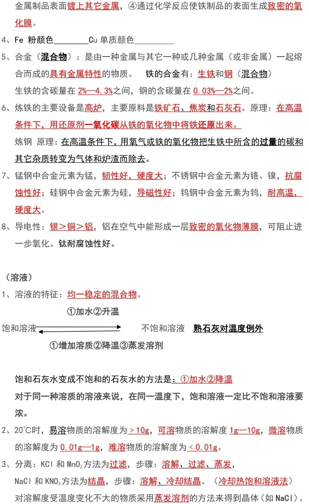 2023中考化学必背知识点汇总,太全了! 第7张 2023中考化学必背知识点汇总,太全了! 第7张