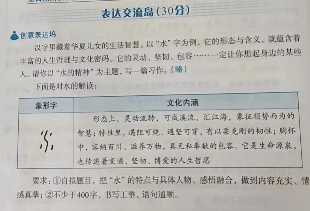 五下第三单元试卷作文|以“水的精神”为主题,关键是要选对人 第1张