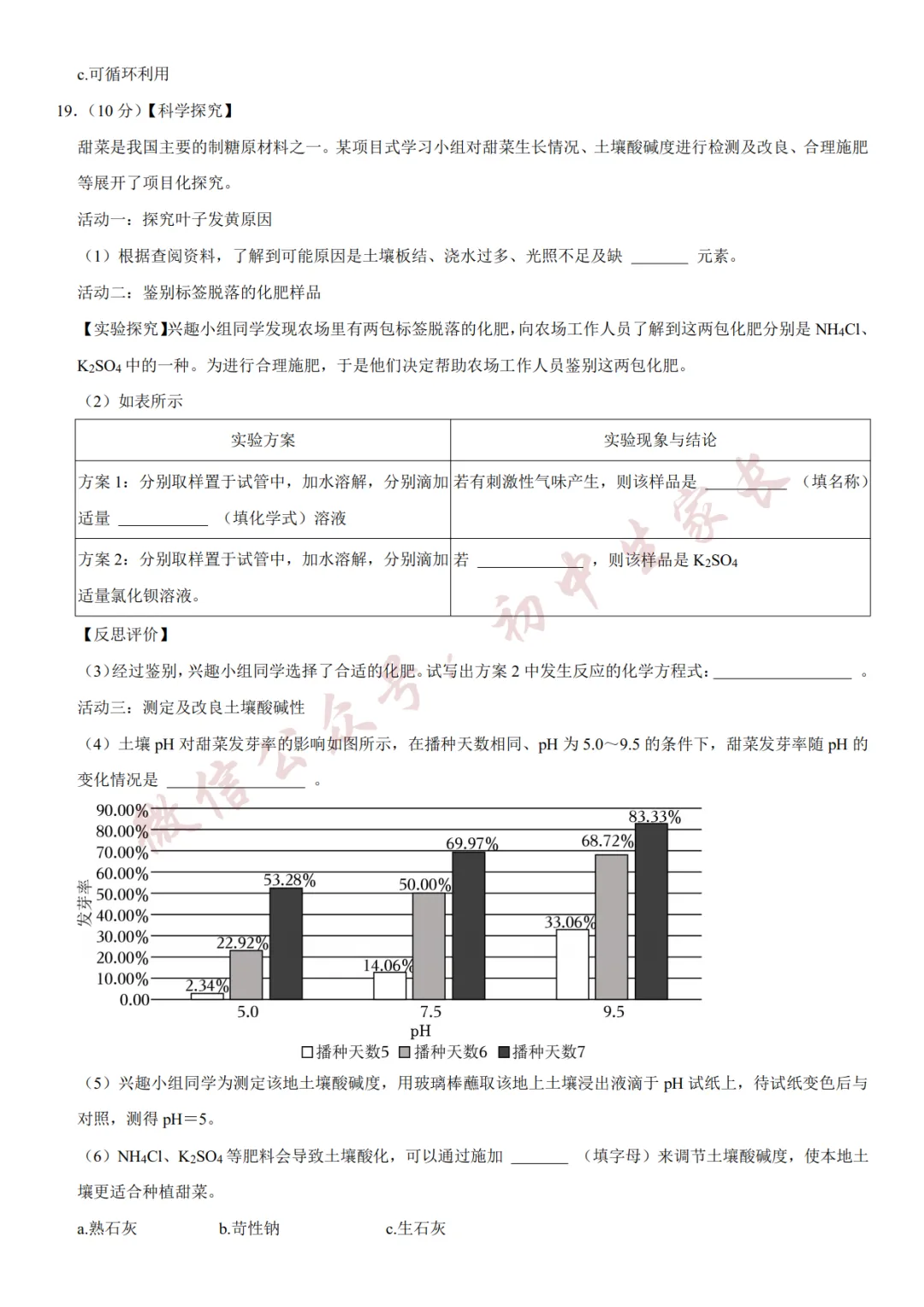 2026年中考化学二模试卷(附答案详解,可打印),孩子提分必备! 第7张 2026年中考化学二模试卷(附答案详解,可打印),孩子提分必备! 第7张