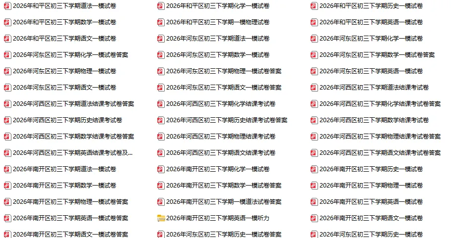 七科全!河东区一模真题试卷及答案 第3张